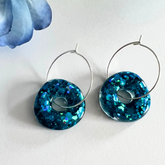 Handmade Turquoise Round Donut Earrings